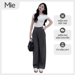 Quần ống rộng Ly V 1 khuy chất Gold Nhật - MIE06