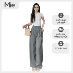 Quần cạp liền ống rộng khoá sườn vải mềm đẹp - MIE03