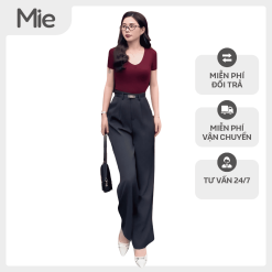 Quần suông Gold Nhật 1 cúc dài mềm Basic - MIE02